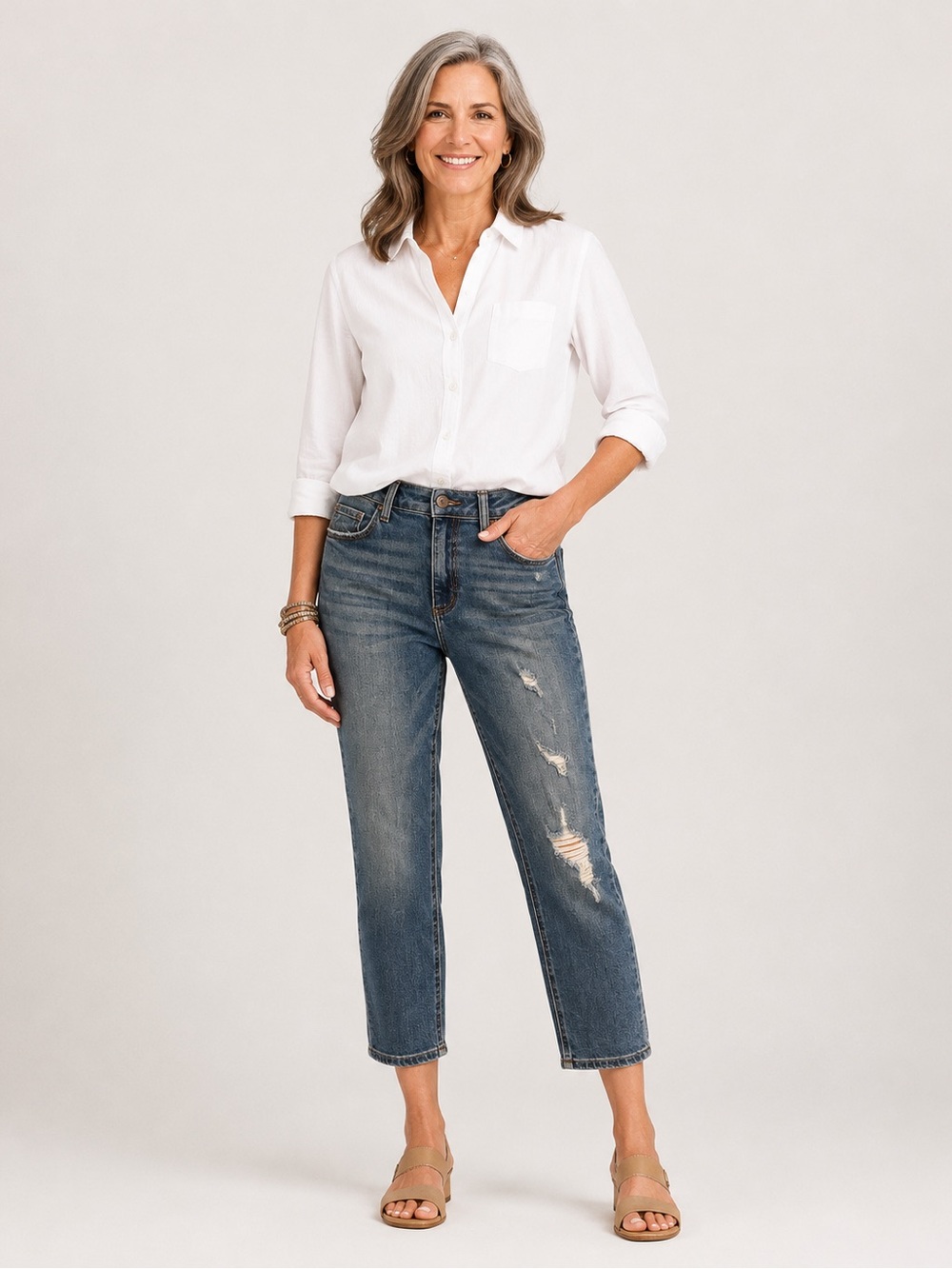Cello Jeans Skinny Fit Distressed cropped  High Waist Size 7
